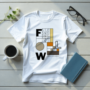 Playera de Algodón Premium| “FLW"| Unisex 100% Algodón| Colección Frank Lloyd Wright