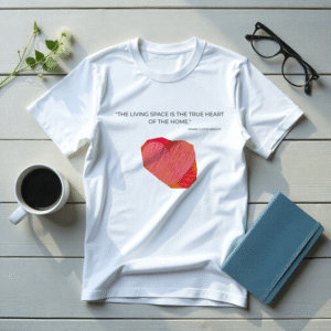 Playera de Algodón Premium| “True Heart of the Home" Cita Wright| Unisex 100% Algodón| Colección Frank Lloyd Wright