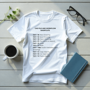 Playera de Algodón Premium | "File and Workflow Shortcuts" | Unisex 100% Algodón | Colección CAD Shortcuts