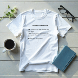 Playera de Algodón Premium | "Layers Shortcuts" | Unisex 100% Algodón | Colección CAD Shortcuts